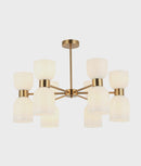 CLA CLESSIDRA: Interior Mirror Finish Smokey Black / Opal Glass Ellipse x12 Round Base Pendant Lights