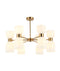 CLA CLESSIDRA: Interior Mirror Finish Smokey Black / Opal Glass Ellipse x12 Round Base Pendant Lights