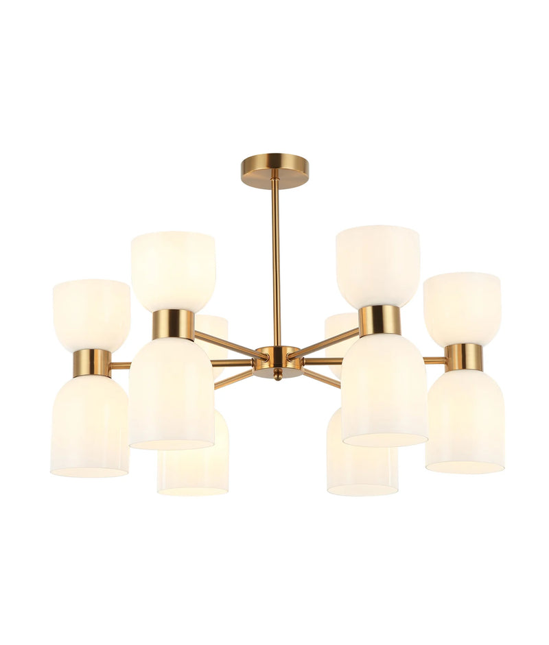 CLA CLESSIDRA: Interior Mirror Finish Smokey Black / Opal Glass Ellipse x12 Round Base Pendant Lights