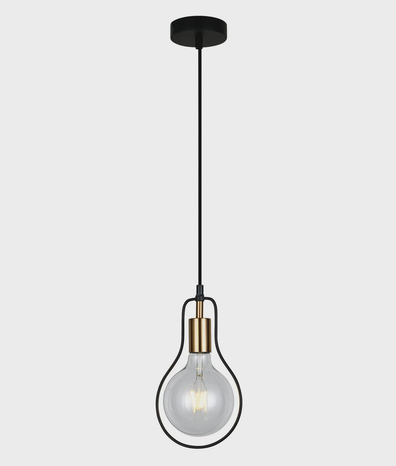 CLA CONTOUR: Interior Black Wire Pear Shape Pendant Light