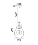 CLA CONTOUR: Interior Black Wire Pear Shape Pendant Light