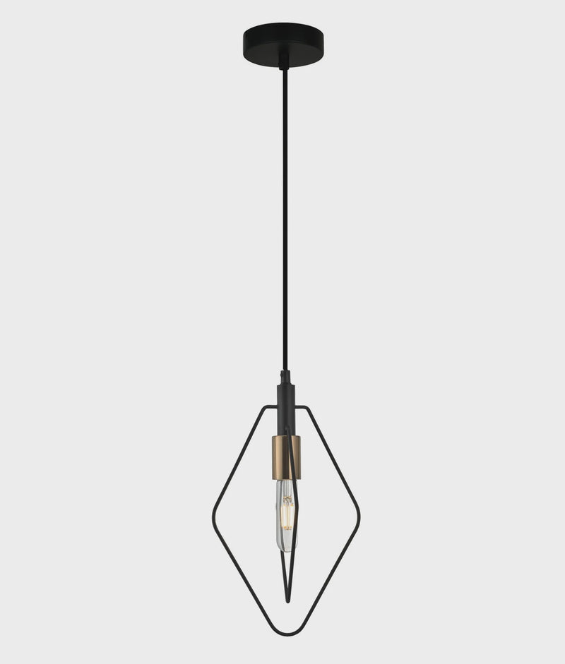 CLA CONTOUR: Interior Black Wire Diamond Shape Pendant Light