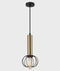 CLA CORAZON: Interior Antique Brass and Matte Black Round Cage Pendant Light