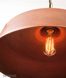 CLA DEKSEL: Industrial Rustic Aged Copper Interior Dome Shape Pendant Light