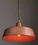 CLA DEKSEL: Industrial Rustic Aged Copper Interior Dome Shape Pendant Light