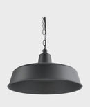 CLA DEKSEL: Industrial Rustic Matte Black Interior Dome Shape Pendant Light