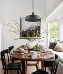 CLA DEKSEL: Industrial Rustic Matte Black Interior Dome Shape Pendant Light