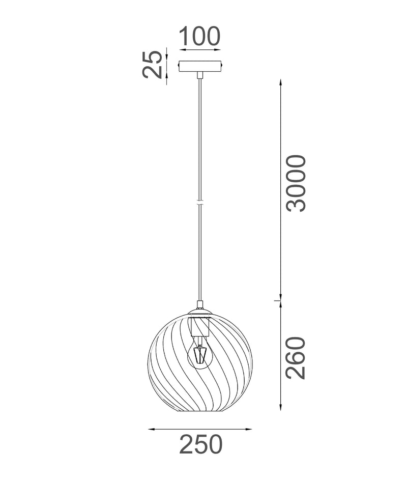 CLA ESPIRAL: Interior Wine Glass Shade Wavy Finish Round Pendant Lights