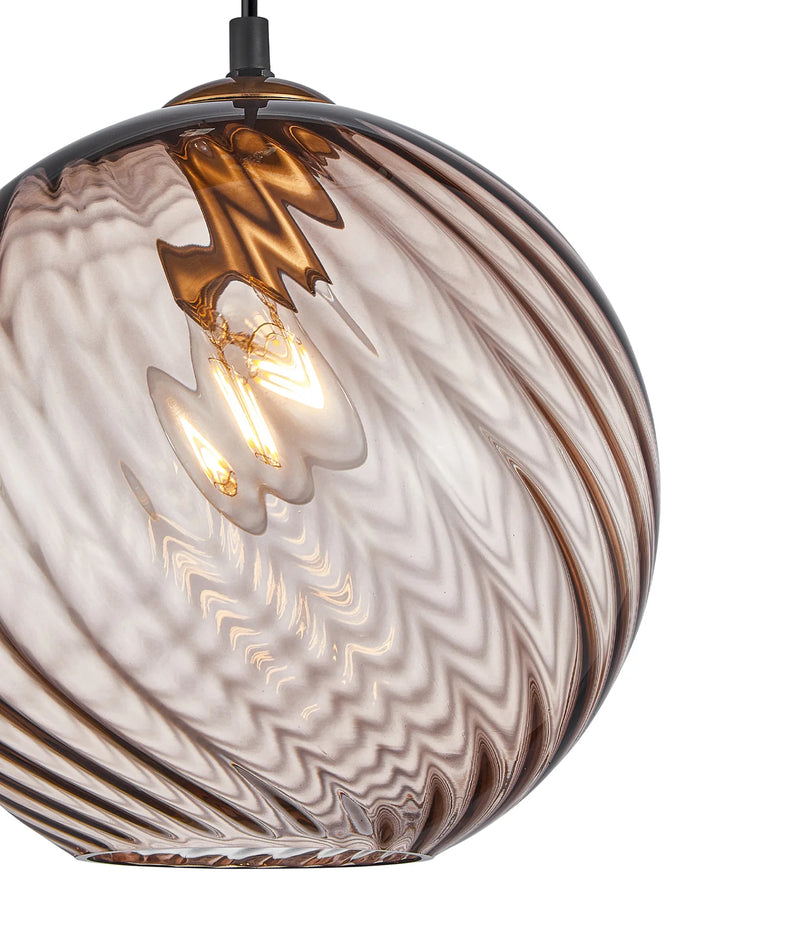 CLA ESPIRAL: Interior Wine Glass Shade Wavy Finish Round Pendant Lights