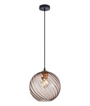 CLA ESPIRAL: Interior Wine Glass Shade Wavy Finish Round Pendant Lights