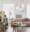 CLA FINN: Scandinavian Blonde Wood & Opal Glass Wide Cone Pendant Light