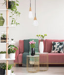 CLA FINN: Scandinavian Blonde Wood & Opal Glass Long Cone Pendant Light