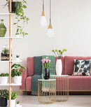 CLA FINN: Scandinavian Blonde Wood & Opal Glass Medium Cone Pendant Light