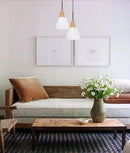 CLA FINN: Scandinavian Blonde Wood & Opal Glass Medium Cone Pendant Light