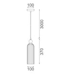 CLA FLAUTA: Interior Round Top Cylinder Ribbed Pendant Lights