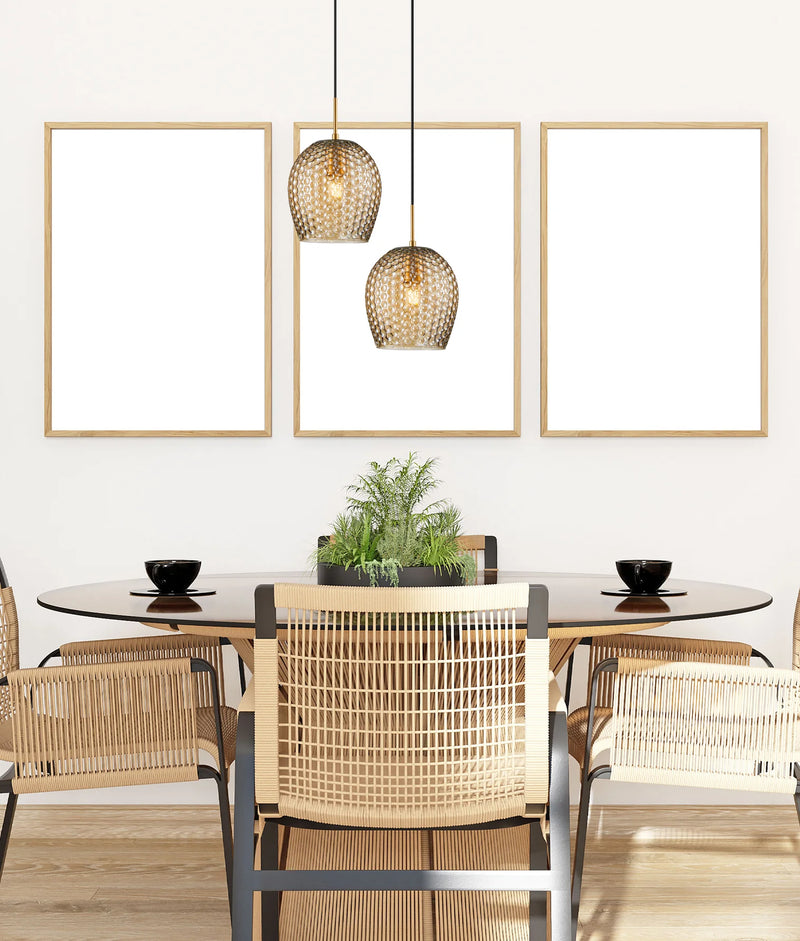 CLA FOSSETTA: Interior Wine Glass Shape Dimpled Pendant Lights