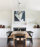 CLA GAMBA: Industrial White Rustic Wide Angular Cage Pendant Light