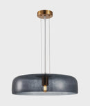 CLA GELATINA: Interior Dome Glass with Brass Highlight Pendant Lights