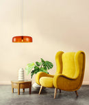 CLA GELATINA: Interior Dome Glass with Brass Highlight Pendant Lights