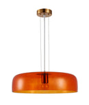 CLA GELATINA: Interior Dome Glass with Brass Highlight Pendant Lights