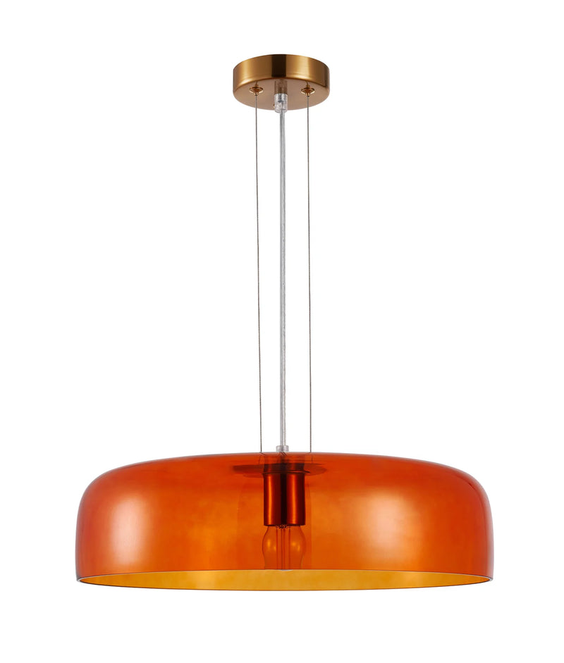 CLA GELATINA: Interior Dome Glass with Brass Highlight Pendant Lights