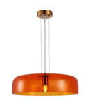 CLA GELATINA: Interior Dome Glass with Brass Highlight Pendant Lights