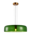 CLA GELATINA: Interior Dome Glass with Brass Highlight Pendant Lights