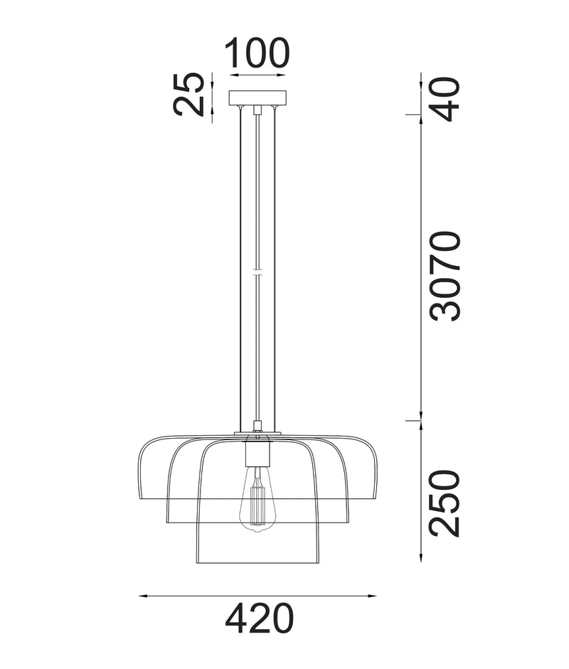 CLA GELATINA4,5,6: Interior Dome Glass with Brass Highlight Pendant Lights