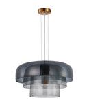 CLA GELATINA4,5,6: Interior Dome Glass with Brass Highlight Pendant Lights