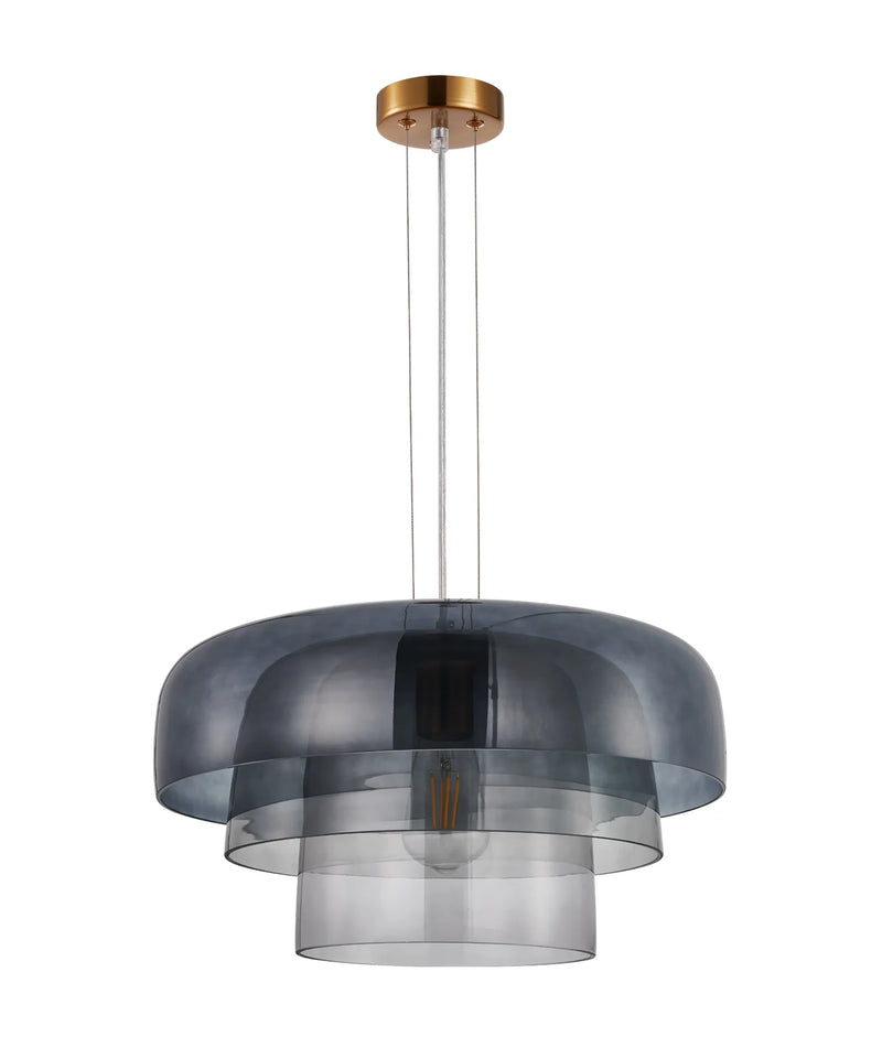 CLA GELATINA4,5,6: Interior Dome Glass with Brass Highlight Pendant Lights