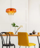 CLA GELATINA4,5,6: Interior Dome Glass with Brass Highlight Pendant Lights