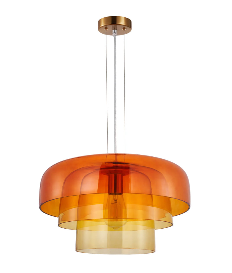 CLA GELATINA4,5,6: Interior Dome Glass with Brass Highlight Pendant Lights