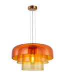 CLA GELATINA4,5,6: Interior Dome Glass with Brass Highlight Pendant Lights