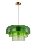 CLA GELATINA4,5,6: Interior Dome Glass with Brass Highlight Pendant Lights