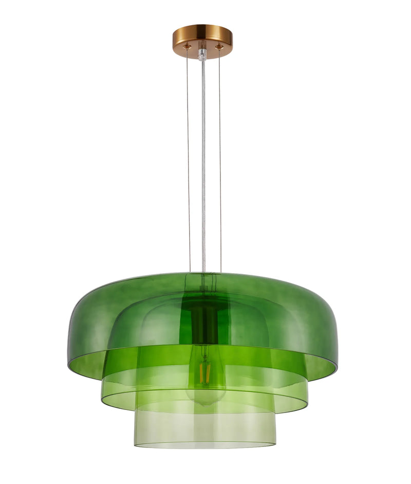 CLA GELATINA4,5,6: Interior Dome Glass with Brass Highlight Pendant Lights