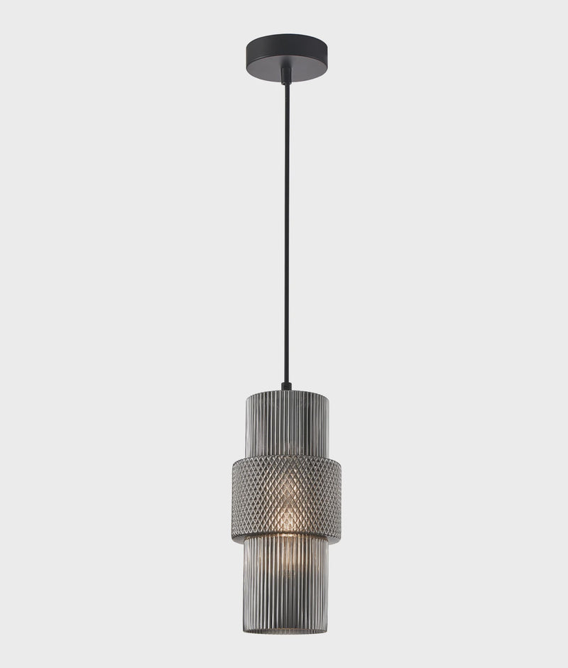 CLA HUECA: Interior Double Cylinder Ribbed with Segment Pendant Lights