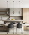 CLA HUECA: Interior Double Cylinder Ribbed with Segment Pendant Lights