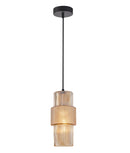 CLA HUECA: Interior Double Cylinder Ribbed with Segment Pendant Lights