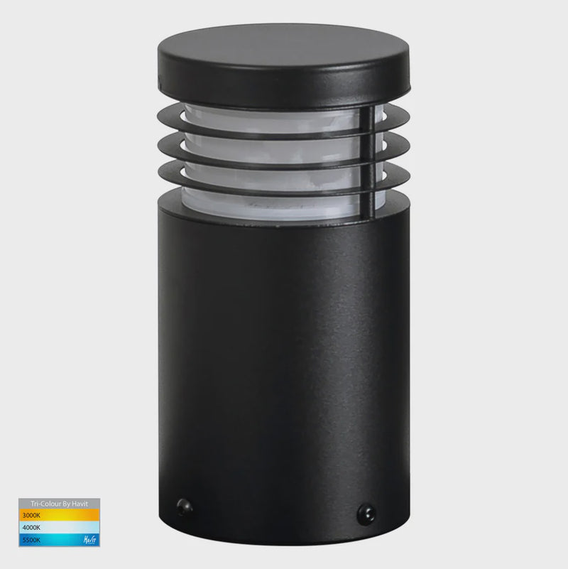 Havit Lighting Mini Black TRI Colour LED Bollard Light (HV1605T-BLK)