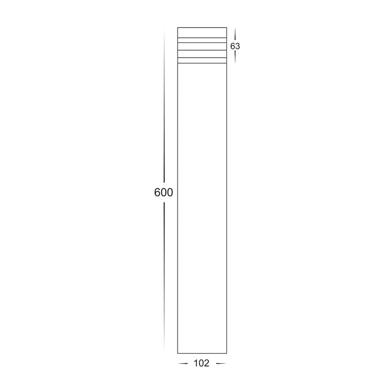 Havit Lighting Maxi 600 316 Stainless Steel Louvred LED Bollard Light (HV1616T-SS316)