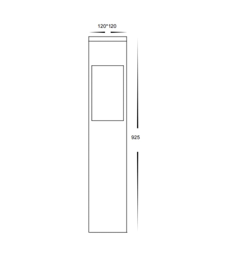 Havit Lighting Fedor Square Aluminium Black Tri Colour LED Bollard Light (HV1631T-BLK-240V-SQ | HV1631T-BLK-24V-SQ)