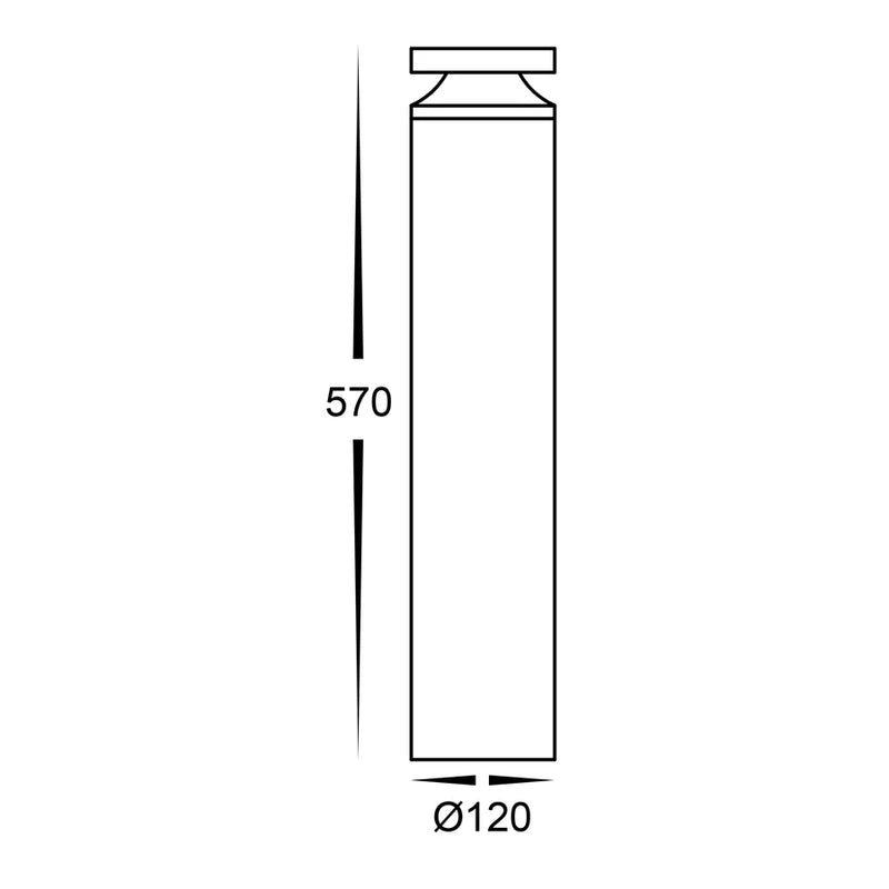 Havut Lighting Noray 570mm Black LED Bollard Light (HV1638T-BLK)