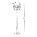 Havit Lighting Trener Aluminium Black Coach 3 Light Post Light (HV1673W-BLK)