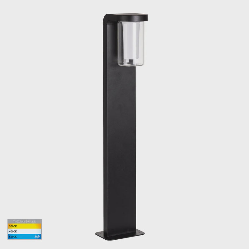 Havit Lighting Otaner Aluminium Black Tri Colour LED Bollard Light (HV1691T-BLK-240V)