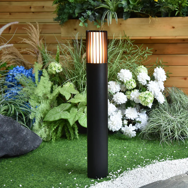 Havit Lighting Tenac Aluminium Black Tri Colour LED Bollard Light (HV1693T-BLK-240V)
