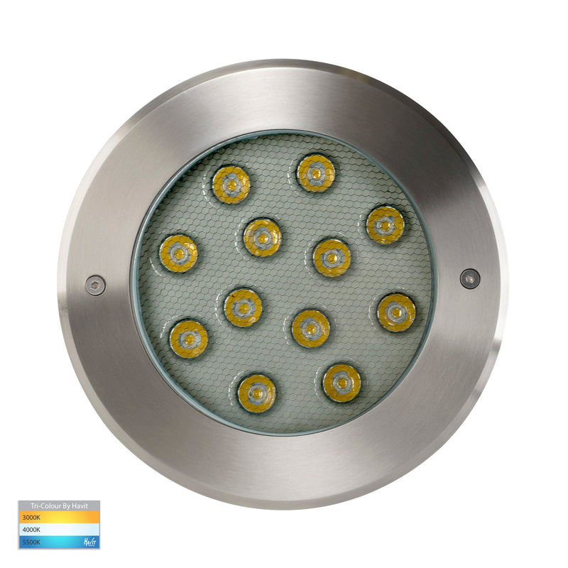 Havit Lighting Split 316 Stainless Steel TRI Colour 12w LED Inground Light (HV1843T)