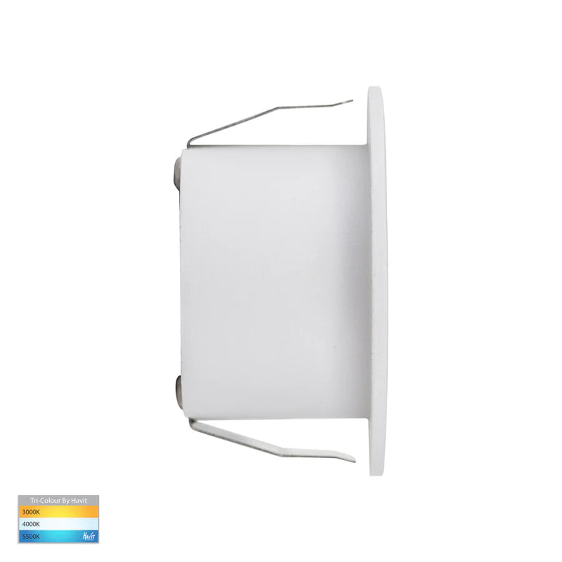 Havit Lighting Mini Reces White Round TRI Colour Recessed LED Step Light (HV3206T-WHT-12V)