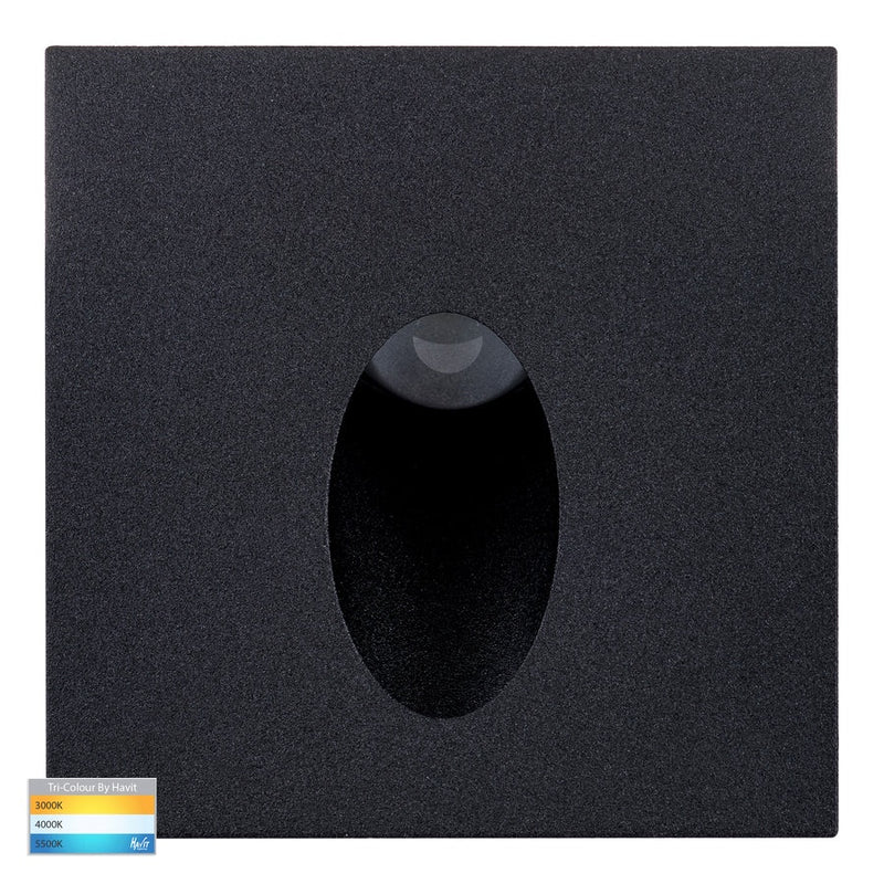 Havit Lighting Reces Black Square TRI Colour Recessed (HV3215T-BLK-12V)ED Step Light (