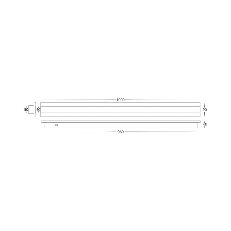 Havit Lighting Barline Aluminium Black 1000mm Wall Light (HV3584T-BLK)