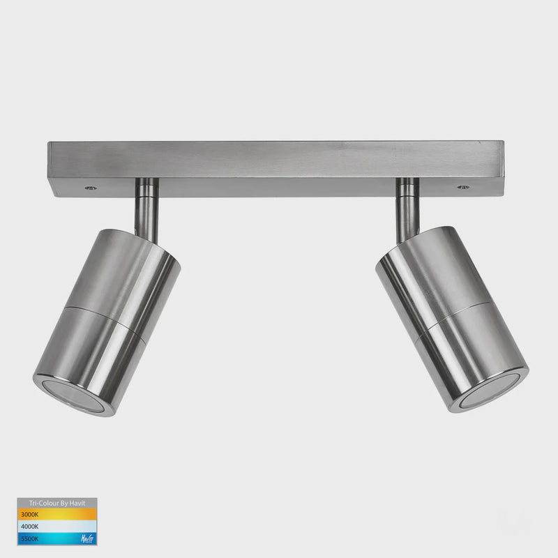 Havit Lighting Tivah Titanium Aluminium 2 Light TRI Colour LED Bar Lights (HV4001T-2-TTM)